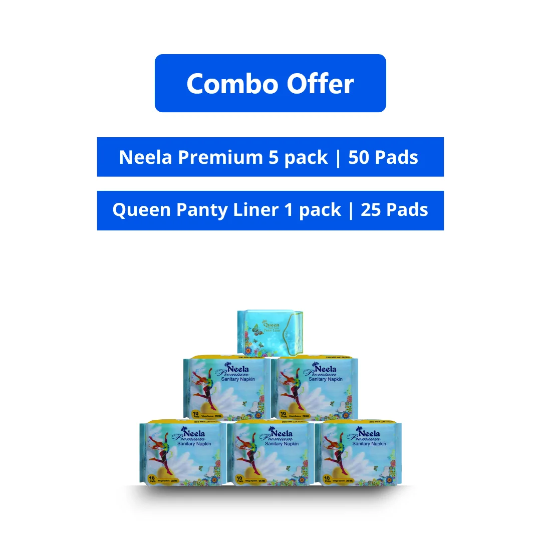 Neela Premium 5 Pack and Panty Liner 155 MM 1 Pack